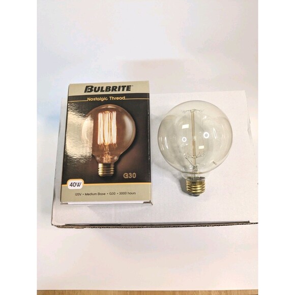 2 qty Nostalgic Bulbrite Lightbulbs Large Amber Filament Edison Incandescent 40W - Picture 2 of 7